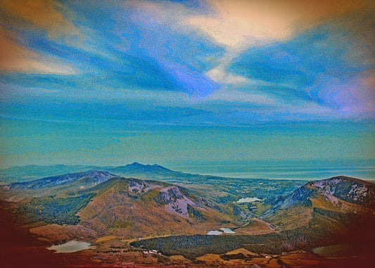 Views from Top of Snowdon Across the Mountain Range